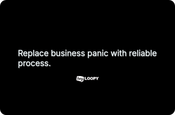 Replace business panic with reliable process.