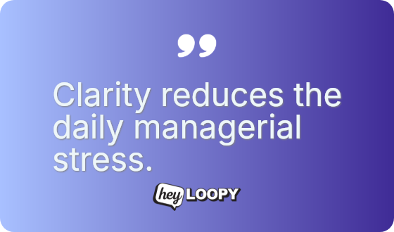 Clarity reduces the daily managerial stress.