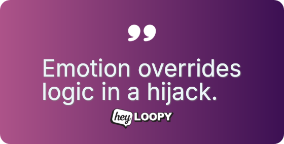 Emotion overrides logic in a hijack.