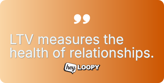 LTV measures the health of relationships.