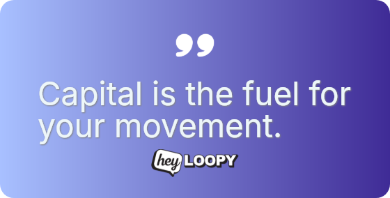 This capital buys you time for mistakes.