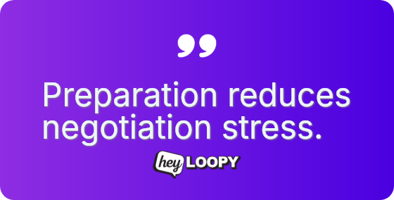 Preparation reduces negotiation stress.