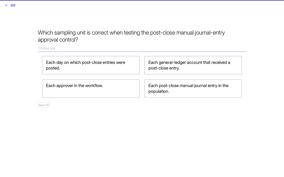 Daily drill preview: a single multiple-choice question as the learner sees it in the phone browser.